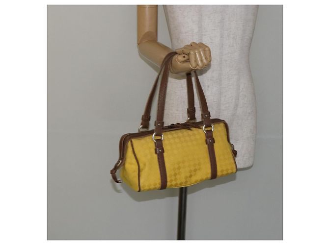 Autre Marque BORSO A MANO IN CANVAS INTRECCIATO BOTTEGA VENETA GIALLO ORO Auth hk3145 D'oro - vista 21