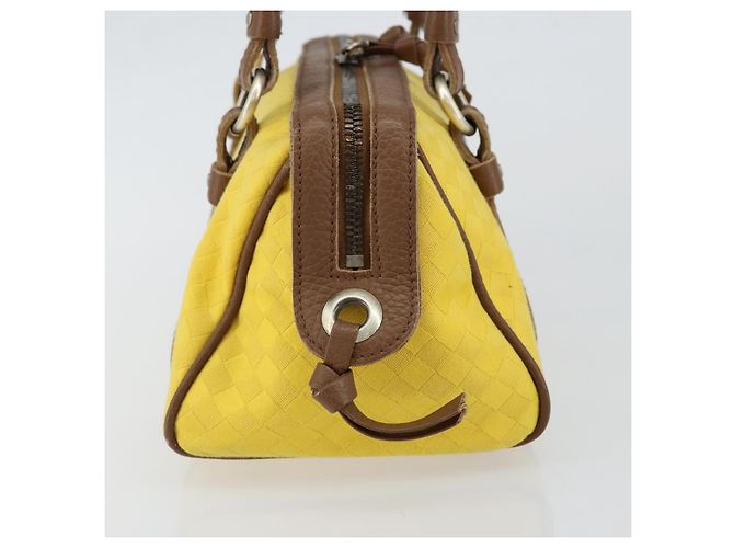 Autre Marque BORSO A MANO IN CANVAS INTRECCIATO BOTTEGA VENETA GIALLO ORO Auth hk3145 D'oro - vista 4