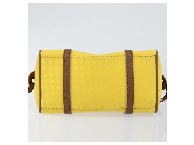 Autre Marque BORSO A MANO IN CANVAS INTRECCIATO BOTTEGA VENETA GIALLO ORO Auth hk3145 D'oro - vista 5