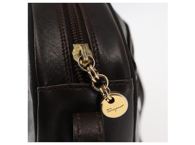 Borsa a Spalla Vala in Pelle Marrone Auth BA6802 di Salvatore Ferragamo - vista 10