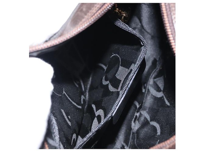 Borsa a Spalla Vala in Pelle Marrone Auth BA6802 di Salvatore Ferragamo - vista 20