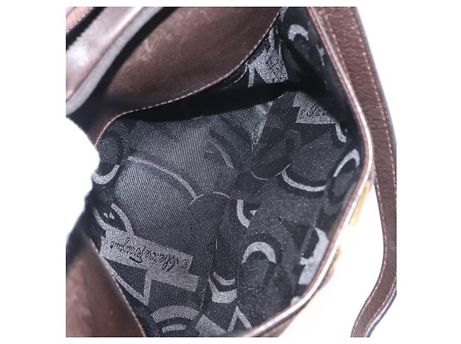 Borsa a Spalla Vala in Pelle Marrone Auth BA6802 di Salvatore Ferragamo - vista 21