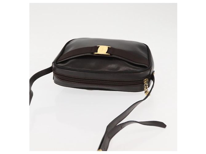 Borsa a Spalla Vala in Pelle Marrone Auth BA6802 di Salvatore Ferragamo - vista 6