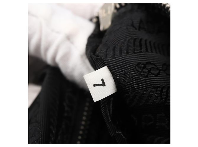 Borsa Tote PRADA in nylon e pelle nera argento autentica bs29882 Nero - vista 11