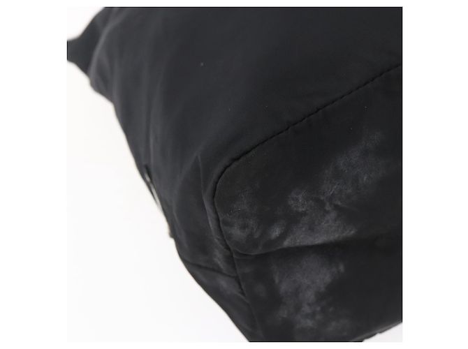 Borsa Tote PRADA in nylon e pelle nera argento autentica bs29882 Nero - vista 14