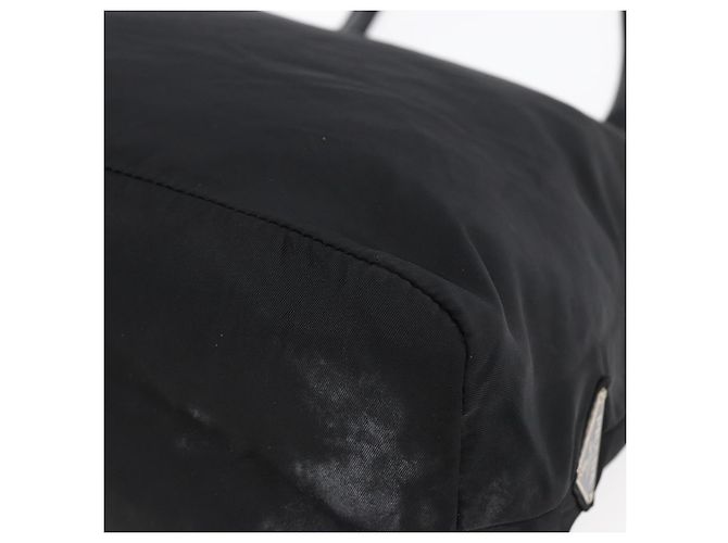 Borsa Tote PRADA in nylon e pelle nera argento autentica bs29882 Nero - vista 15