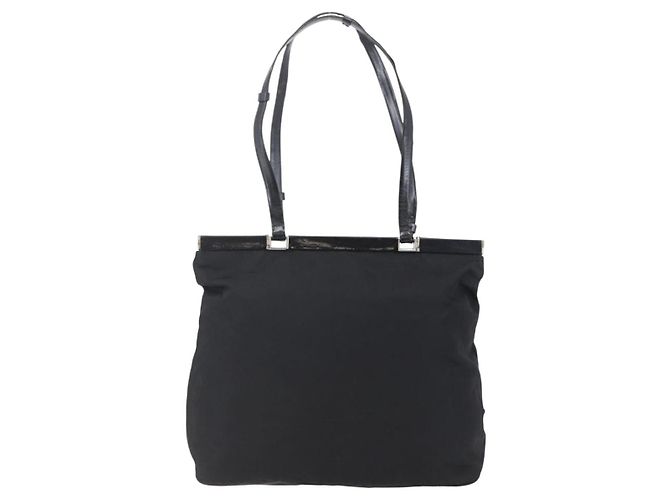 Borsa Tote PRADA in nylon e pelle nera argento autentica bs29882 Nero - vista 2