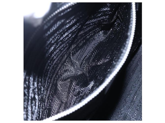 Borsa Tote PRADA in nylon e pelle nera argento autentica bs29882 Nero - vista 22