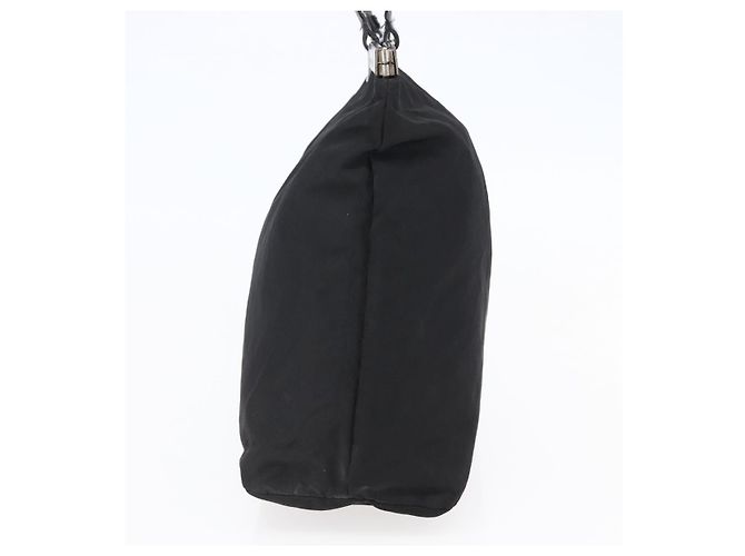 Borsa Tote PRADA in nylon e pelle nera argento autentica bs29882 Nero - vista 4