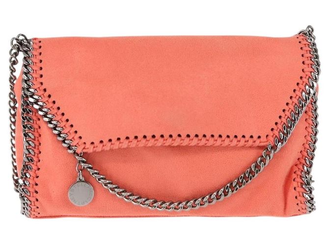 Autre Marque Borsa a spalla Falabella in suede arancione Stella McCartney 364519 Auth 145510 Argento - vista 13