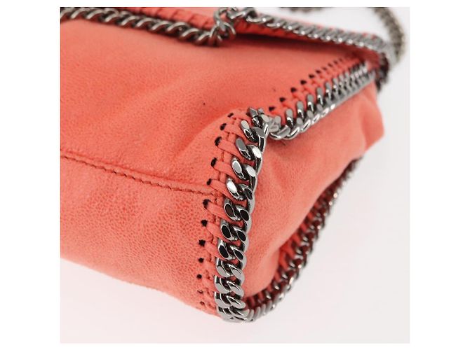 Autre Marque Borsa a spalla Falabella in suede arancione Stella McCartney 364519 Auth 145510 Argento - vista 14