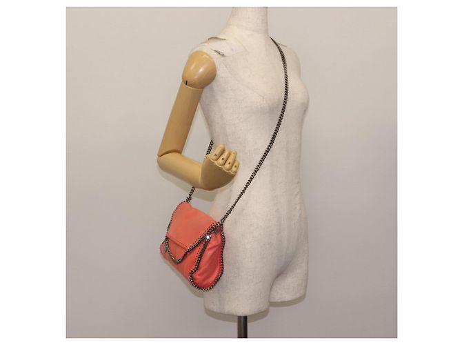 Autre Marque Borsa a spalla Falabella in suede arancione Stella McCartney 364519 Auth 145510 Argento - vista 21