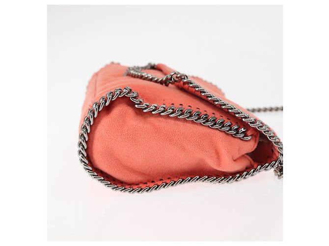 Autre Marque Borsa a spalla Falabella in suede arancione Stella McCartney 364519 Auth 145510 Argento - vista 3