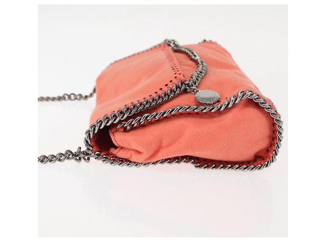 Autre Marque Borsa a spalla Falabella in suede arancione Stella McCartney 364519 Auth 145510 Argento - vista 4