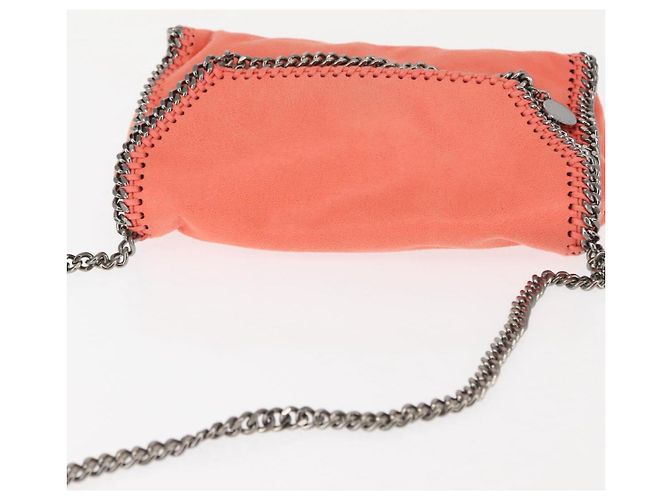 Autre Marque Borsa a spalla Falabella in suede arancione Stella McCartney 364519 Auth 145510 Argento - vista 6