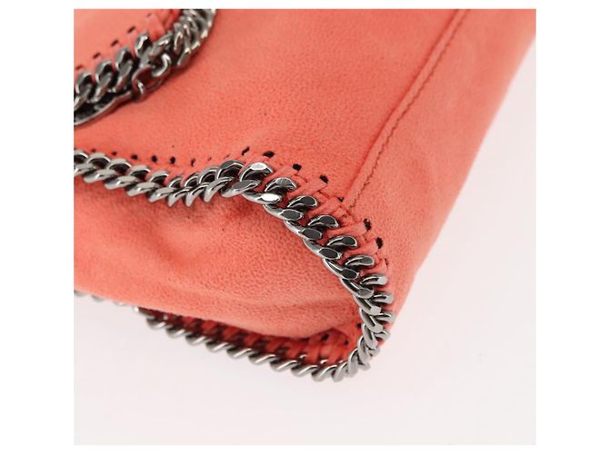 Autre Marque Borsa a spalla Falabella in suede arancione Stella McCartney 364519 Auth 145510 Argento - vista 9