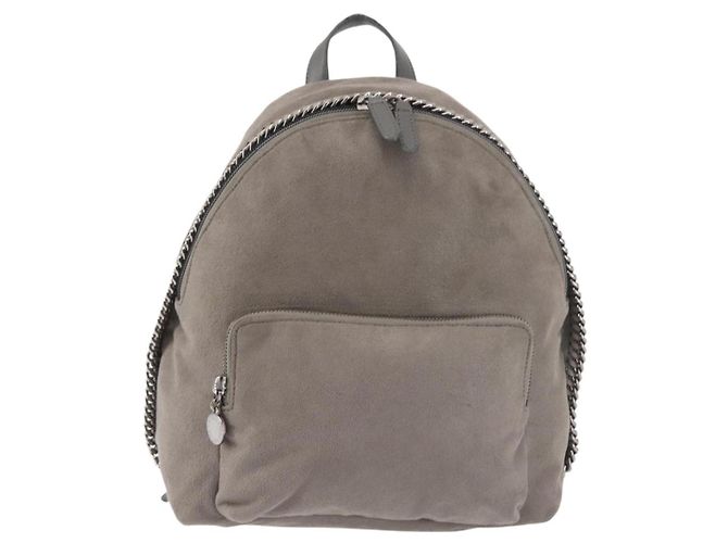 Autre Marque Zaino Falabella Chain Stella McCartney in suede grigio argento 410905 Auth am9135 Marrone - vista 13
