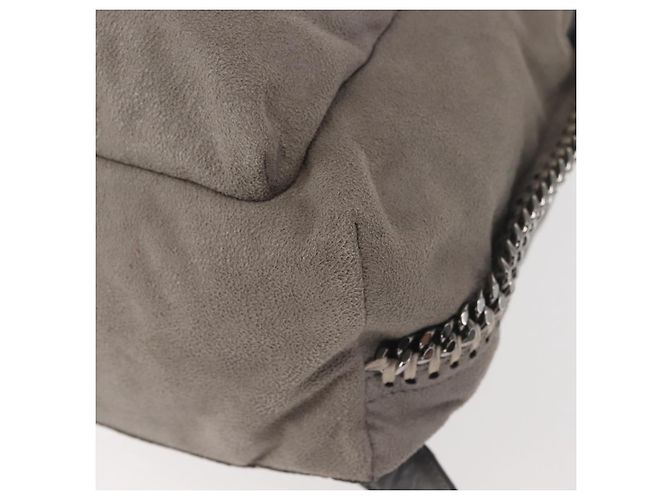 Autre Marque Zaino Falabella Chain Stella McCartney in suede grigio argento 410905 Auth am9135 Marrone - vista 16
