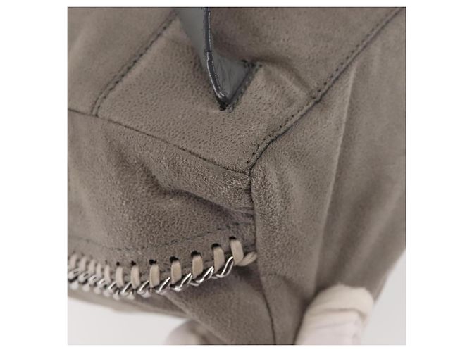 Autre Marque Zaino Falabella Chain Stella McCartney in suede grigio argento 410905 Auth am9135 Marrone - vista 17