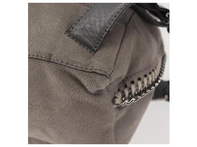 Autre Marque Zaino Falabella Chain Stella McCartney in suede grigio argento 410905 Auth am9135 Marrone - vista 18