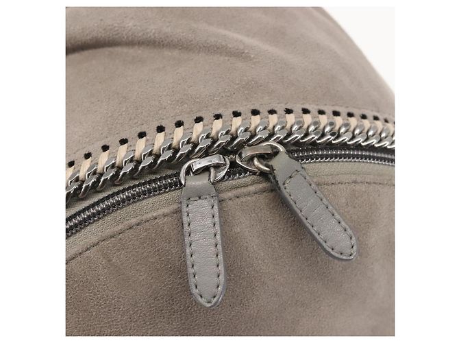 Autre Marque Zaino Falabella Chain Stella McCartney in suede grigio argento 410905 Auth am9135 Marrone - vista 19