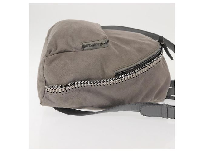 Autre Marque Zaino Falabella Chain Stella McCartney in suede grigio argento 410905 Auth am9135 Marrone - vista 3