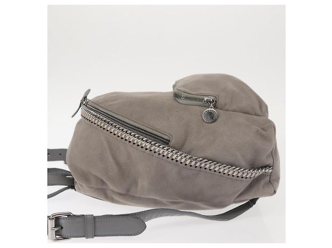 Autre Marque Zaino Falabella Chain Stella McCartney in suede grigio argento 410905 Auth am9135 Marrone - vista 4