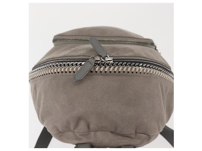 Autre Marque Zaino Falabella Chain Stella McCartney in suede grigio argento 410905 Auth am9135 Marrone - vista 6