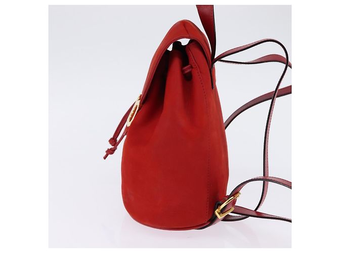 Zaino Vala in pelle rossa e oro Auth 145505 di Salvatore Ferragamo Rosso D'oro - vista 3