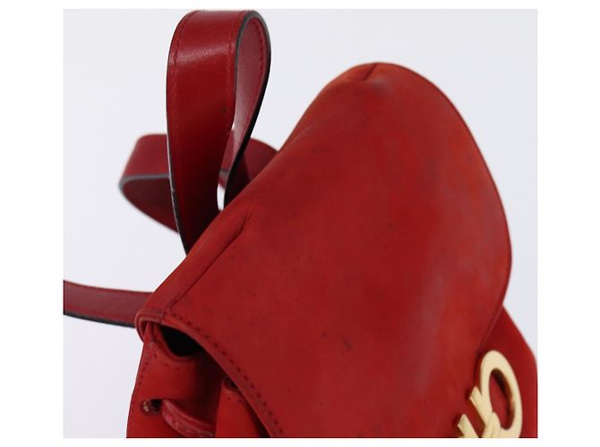 Zaino Vala in pelle rossa e oro Auth 145505 di Salvatore Ferragamo Rosso D'oro - vista 6