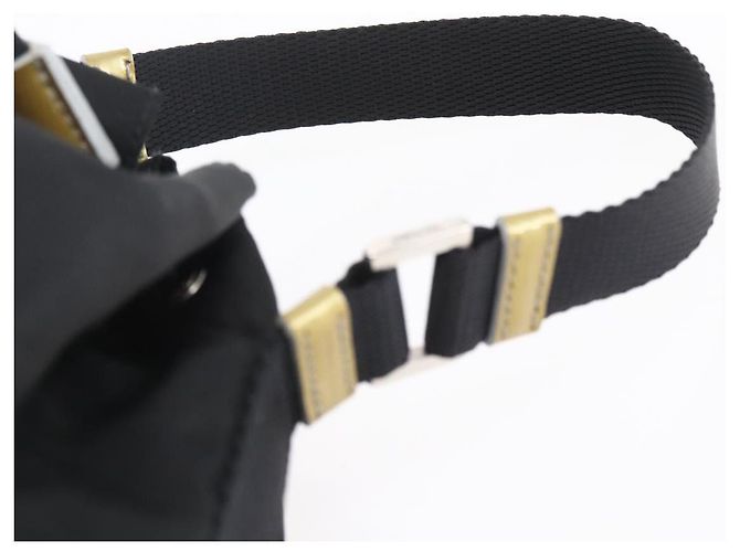 PRADA Borsa a mano in nylon nero argento Auth 147526 - vista 14