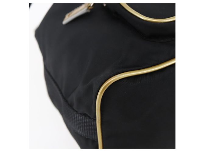 PRADA Borsa a mano in nylon nero argento Auth 147526 - vista 15