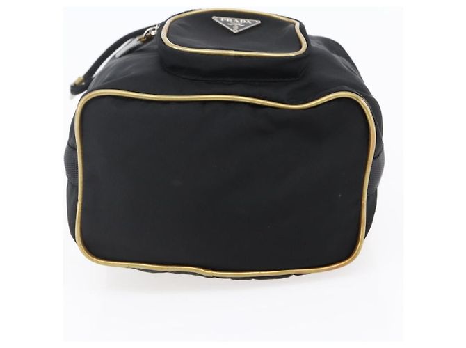 PRADA Borsa a mano in nylon nero argento Auth 147526 - vista 5