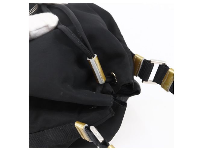 PRADA Borsa a mano in nylon nero argento Auth 147526 - vista 6