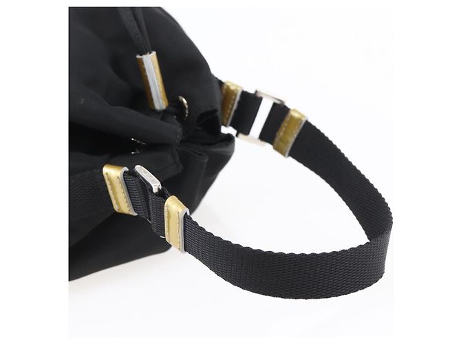 PRADA Borsa a mano in nylon nero argento Auth 147526 - vista 7