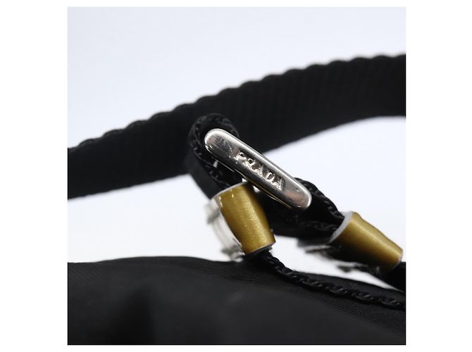 PRADA Borsa a mano in nylon nero argento Auth 147526 - vista 9