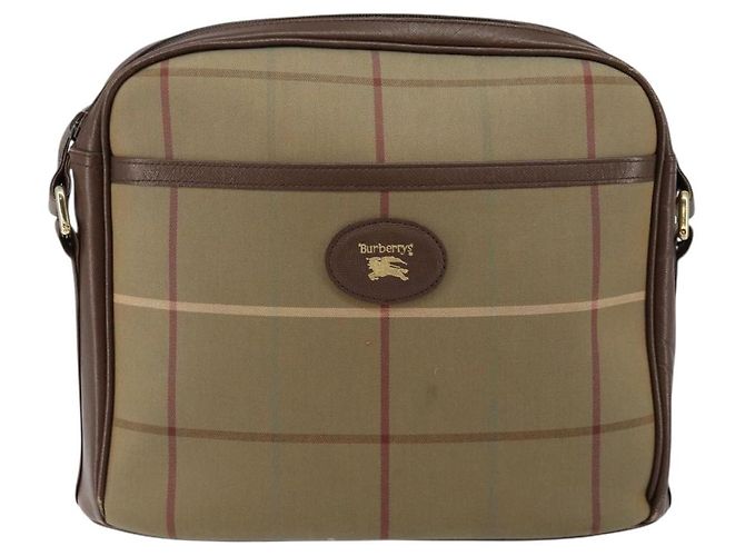 Autre Marque Borsa a Spalla Nova Check in Tela Beige Oro Auth ep11351 D'oro - vista 13