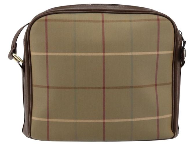 Autre Marque Borsa a Spalla Nova Check in Tela Beige Oro Auth ep11351 D'oro - vista 2