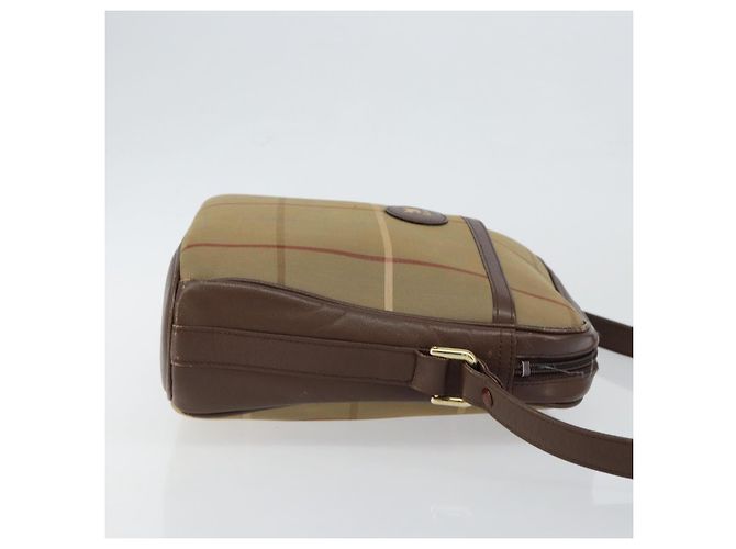Autre Marque Borsa a Spalla Nova Check in Tela Beige Oro Auth ep11351 D'oro - vista 3