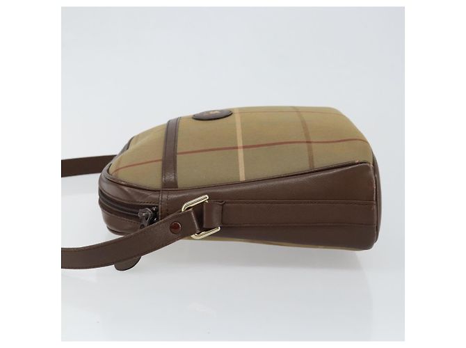 Autre Marque Borsa a Spalla Nova Check in Tela Beige Oro Auth ep11351 D'oro - vista 4