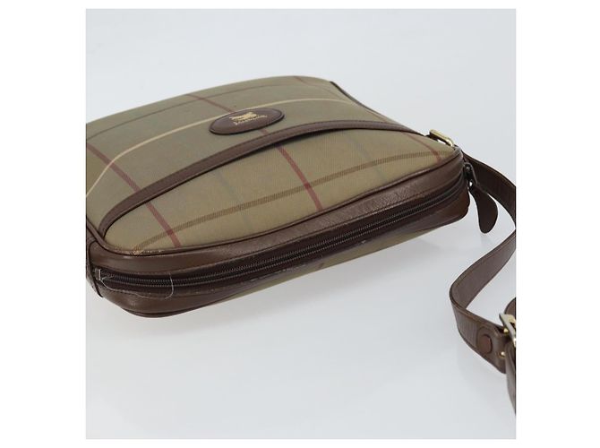 Autre Marque Borsa a Spalla Nova Check in Tela Beige Oro Auth ep11351 D'oro - vista 6