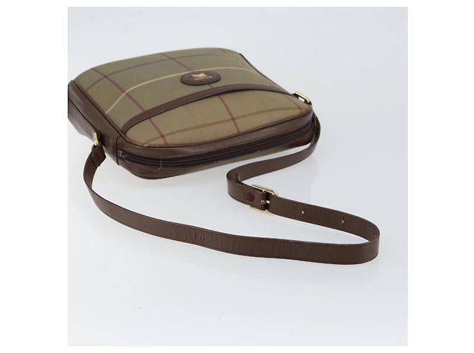 Autre Marque Borsa a Spalla Nova Check in Tela Beige Oro Auth ep11351 D'oro - vista 7