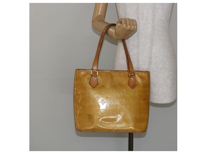 LOUIS VUITTON Borsa a Mano Monogram Vernis Houston Beige M91004 LV Auth BA6986 - vista 25