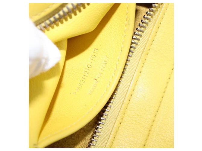 SAINT LAURENT Petit Kabas Borsa a Mano Pelle 2in1 Oro Giallo Auth BA7092 D'oro - vista 12