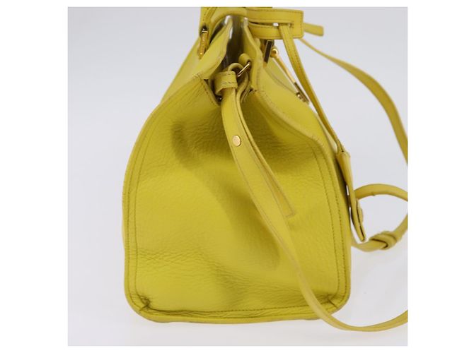 SAINT LAURENT Petit Kabas Borsa a Mano Pelle 2in1 Oro Giallo Auth BA7092 D'oro - vista 4