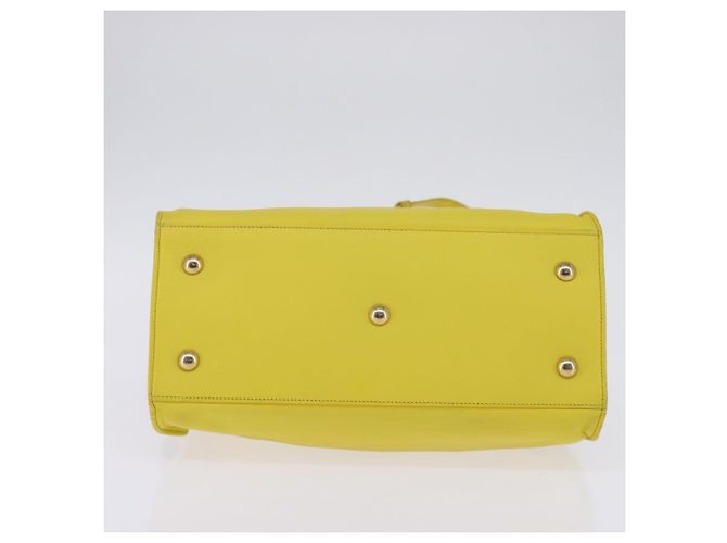 SAINT LAURENT Petit Kabas Borsa a Mano Pelle 2in1 Oro Giallo Auth BA7092 D'oro - vista 5