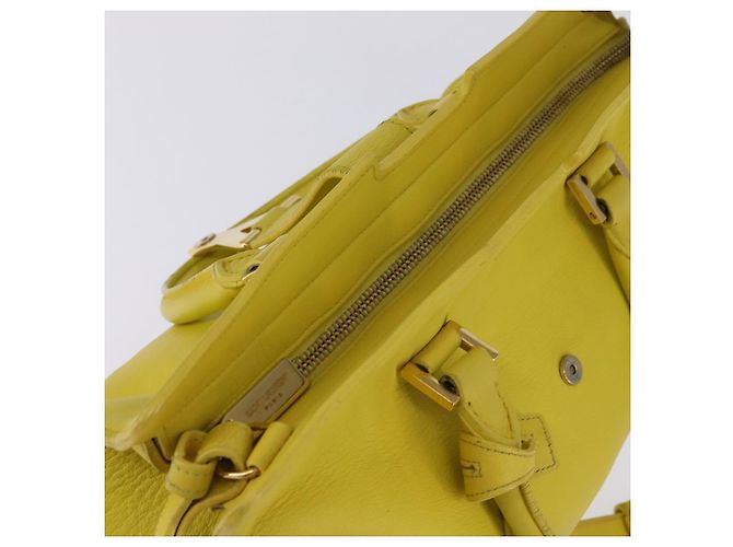 SAINT LAURENT Petit Kabas Borsa a Mano Pelle 2in1 Oro Giallo Auth BA7092 D'oro - vista 6