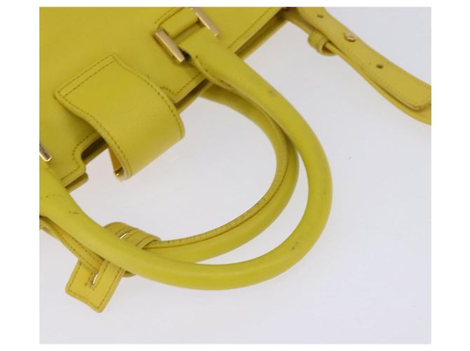 SAINT LAURENT Petit Kabas Borsa a Mano Pelle 2in1 Oro Giallo Auth BA7092 D'oro - vista 7