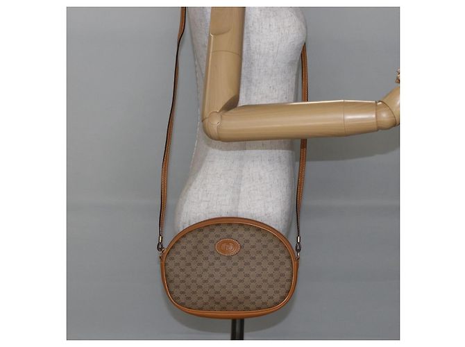 Gucci Borsa a Spalla Micro GG Supreme PVC Beige Oro 007 89 1113 Auth BA7112 D'oro - vista 22
