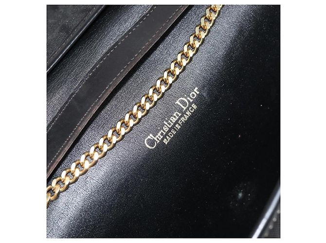 Borsa a spalla con catena Christian Dior in nylon nero e oro Auth yk19698 D'oro - vista 11
